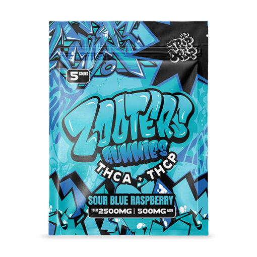 Trip Drip Zooters THCA + THCP Gummies Sour Blue Raspberry (5ct) 2500mg